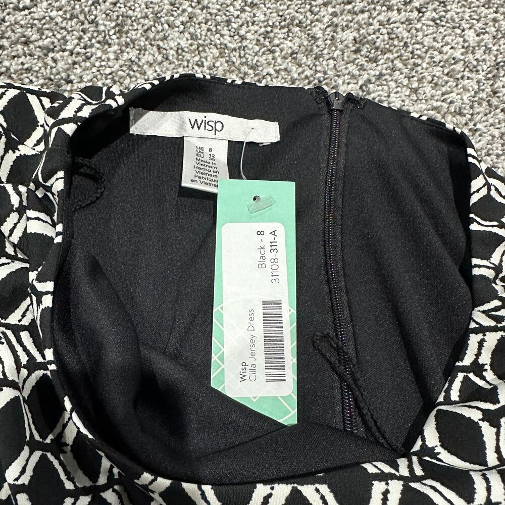 New with tags, WISP, Zipper, Black White Pattern Dress, Size 8 - Picture 7 of 10